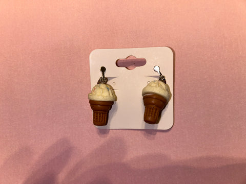 Ice cream clip on earrings