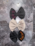 Mystery embroidery name bows