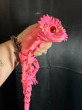 Hot pink chameleon 3D printed