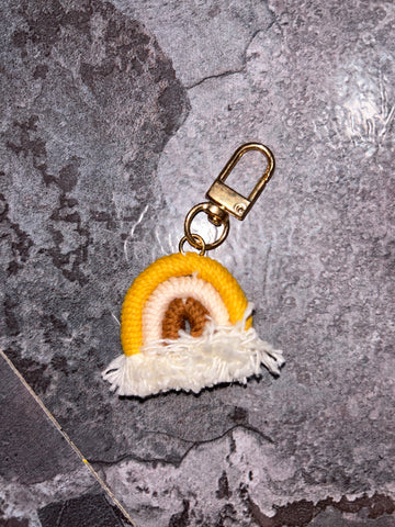 Yellow rainbow keychain