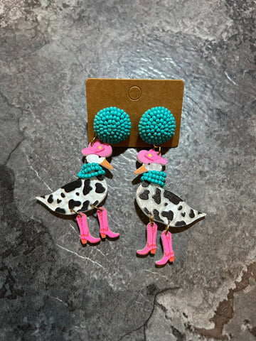 Cowboy goose earrings
