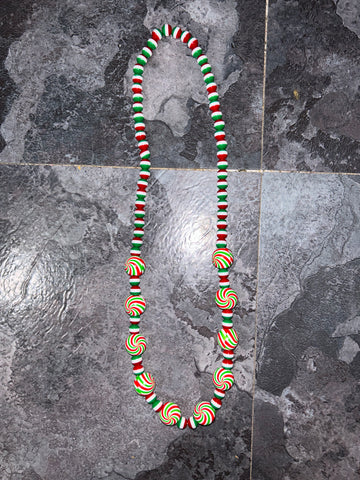 Red and green necklace
