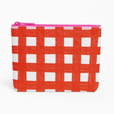 Red & Pink Check Flat Zip