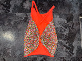 Neon leopard bow back halter top 4T