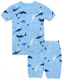 Aqua Shark Viscose Short Sleeve PJs