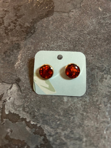 Red glitter earrings