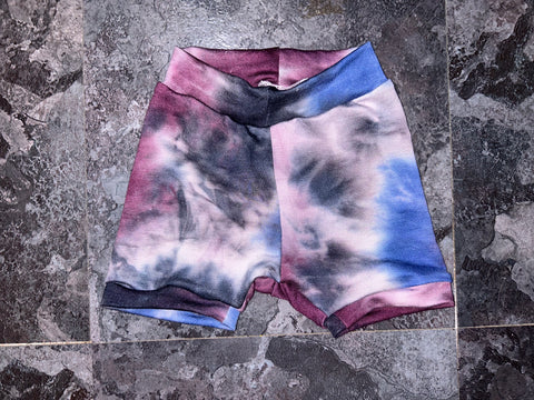 Purple tie dye shorts 18m