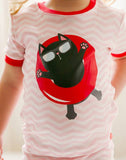 Tube Kitty Short Sleeve Pajama Set