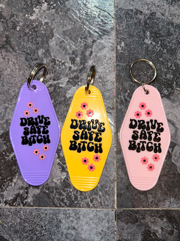 Drive safe keychain (yellow only)