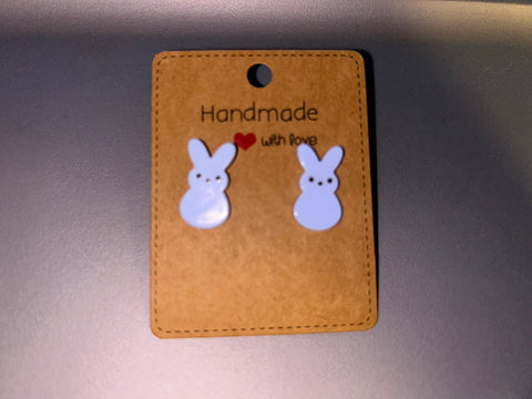 Blue bunny earrings