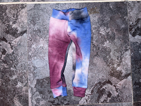 Purple tie dye doll leggings 18”