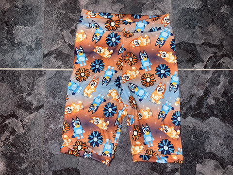 Blue floral biker shorts 5T