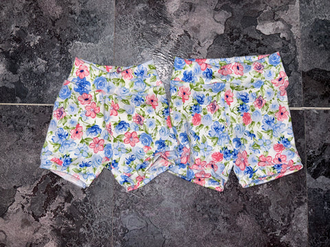 Floral biker shorts (3/6m & 6/9m)