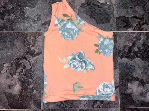 Floral one shoulder top 5T