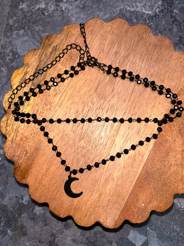 Double black necklaces