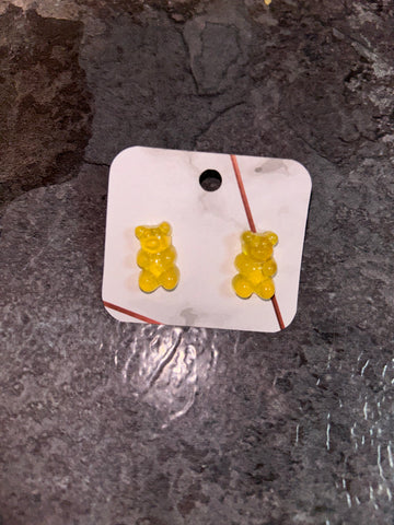 Yellow gummy bear earrings