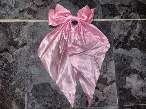 Pink satin bow