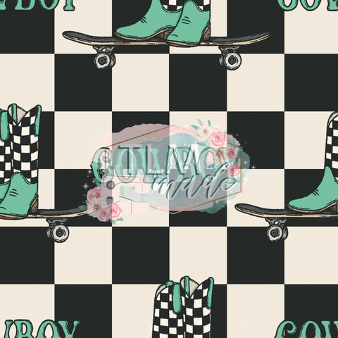 Checkered cowboy boots