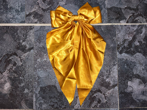 Gold satin bow