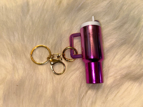 Pink cup keychain