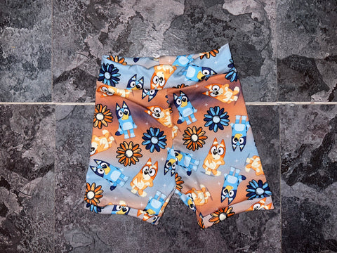 Blue floral biker shorts 12/18m