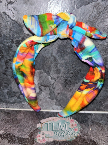 Rainbow knotted headband