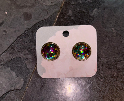 Rainbow glitter earrings