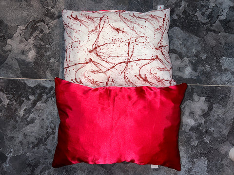 Blood splatter pillow