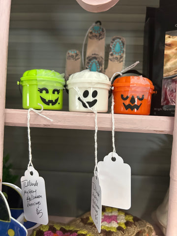 Halloween bucket with mystery earrings