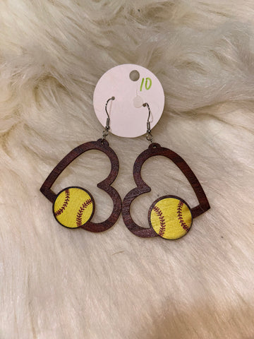 Softball earrings