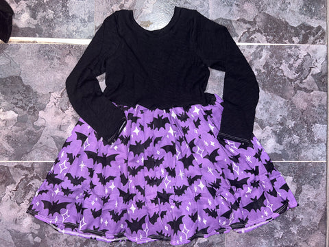 Bat long sleeve bandana dress 5T