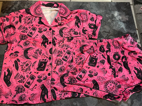 Pink and black womans pj L