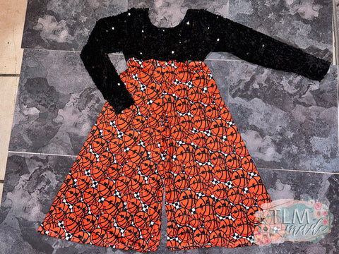Basketball sequins petal romper 2T