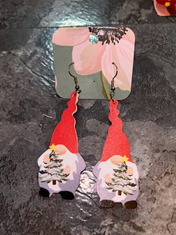 Christmas gnome earrings