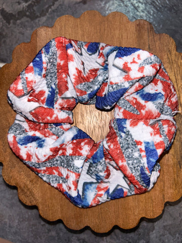 Red white and blue scrunchie