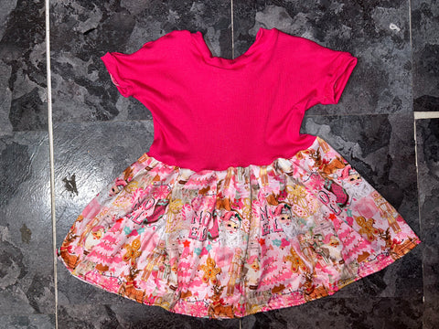 Pink Christmas twirl dress 18/24m
