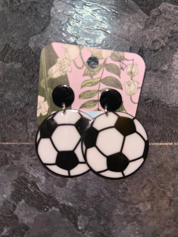 Soccer ball earrings