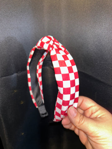 Red checkered headband