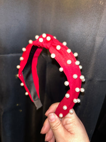 Red pearl headband