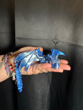 Blue 3D printed dragon