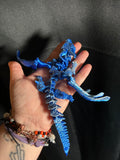 Blue 3D printed dragon