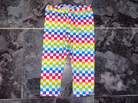 Rainbow checkered leggings 2T