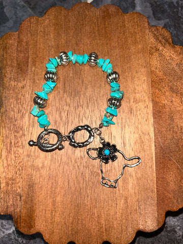 Turquoise cow bracelet