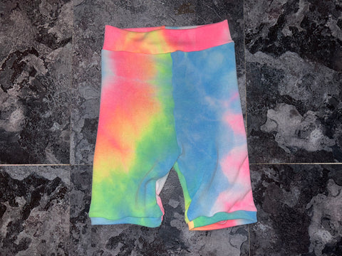 Neon tie dye biker shorts 5T