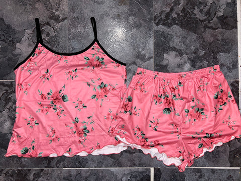 Pink floral PJS (S-XL)