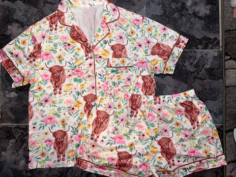 Highland cow pjs XL