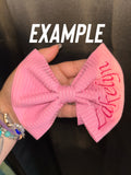Mystery embroidery name bows