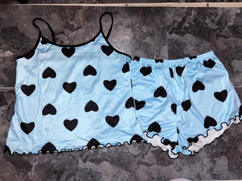 Blue hearts pjs S