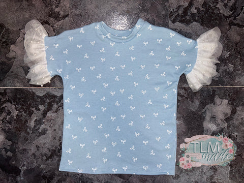 Bows ruffle sleeve tee 4T