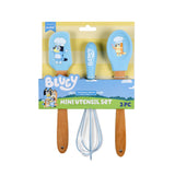 Bluey Mini Utensil Set - 3-Piece Mini Spatula, Whisk, Spoon
